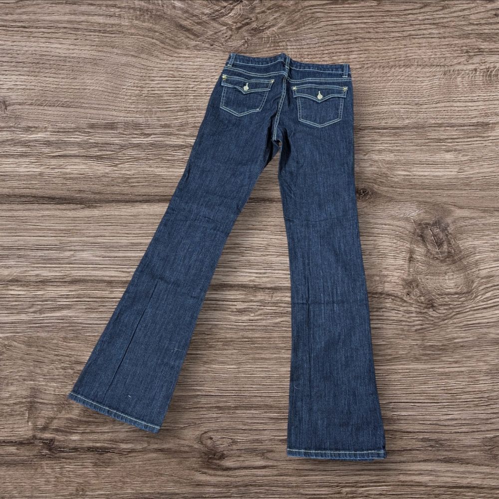 Cache Denim Studded Pocket Low Rise Bootcut Jeans - Picture 2 of 5